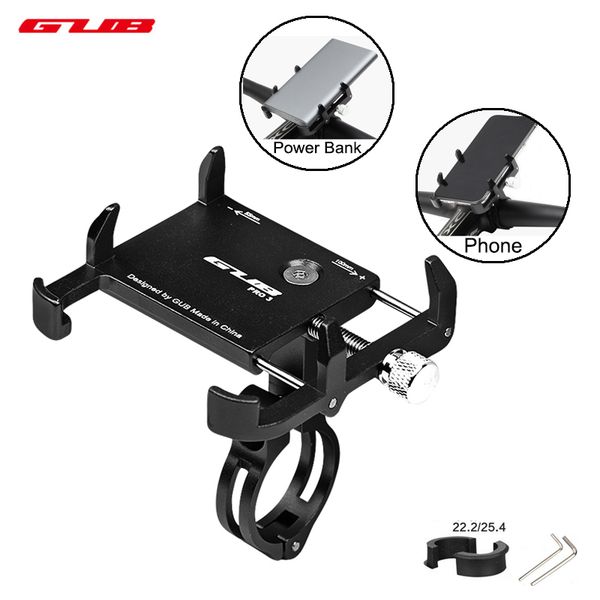 

gub 3.5-7.5 inch universal bicycle phone mount holder stand aluminum adjustable mtb bike motorcycle gps phone power bank support