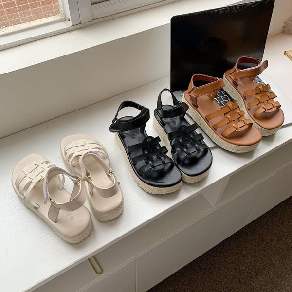 

retro woman shoes buckle sandals summer heels breathable 2020 women's suit female beige original fashion closed ladies, Black