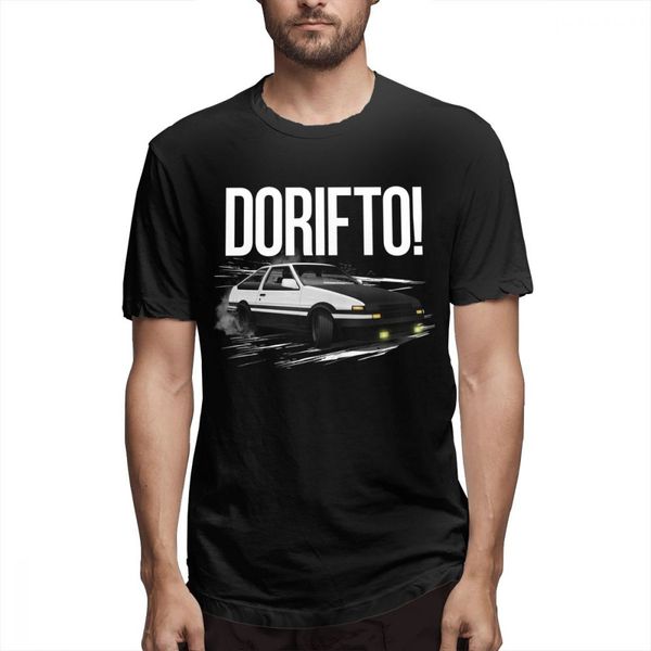 

dorifto initial d ae86 japan anime t-shirt men's quality hip hop camiseta pure cotton s-6xl tee shirt slim summer, White;black