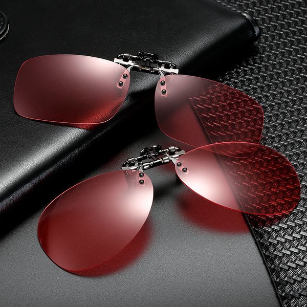 

vazrobe clip on polarized sunglasses lens red fishing polaroid glasses lenses anti glare anti reflection uv400 flip up, White;black