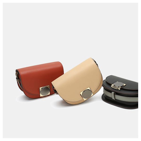 

women designer luxury handbags purses fashion solid color semi-circle shoulder bag casual handbag messenger bag new simple retro saddle bag