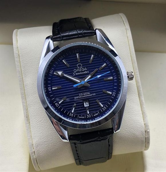 

Top Brand Luxury Men's Watch Waterproof Date Clock Male Sports Watches Men Quartz Wrist Watch Relogio Masculino Black leather blue dial