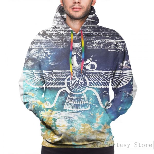 

mens hoodies sweatshirt for women funny ahura mazda i print casual hoodie streatwear, Black