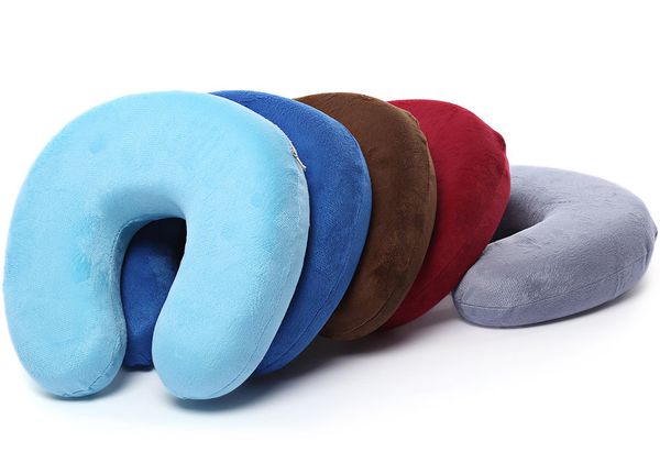Hot Air Blow Up Pillow Inflatable U Shape Travel Pillow Cushion