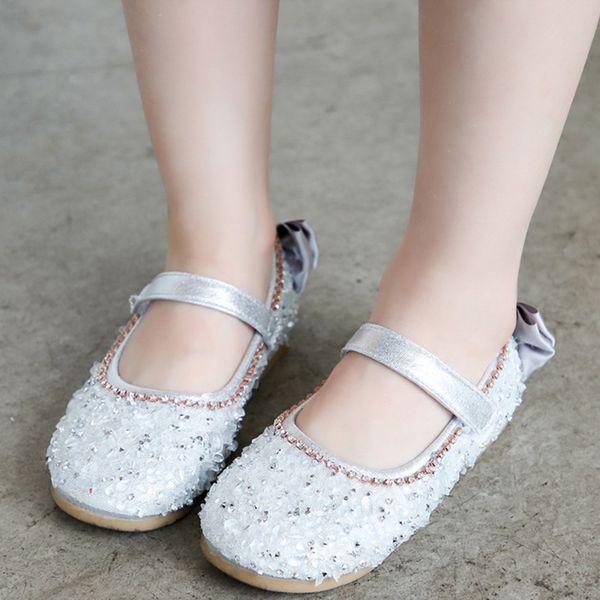 

2020 princess shoes kids butterfly glitter girls school golden shoes fashion soft leather party moccasins for toddler dropship, Black;grey