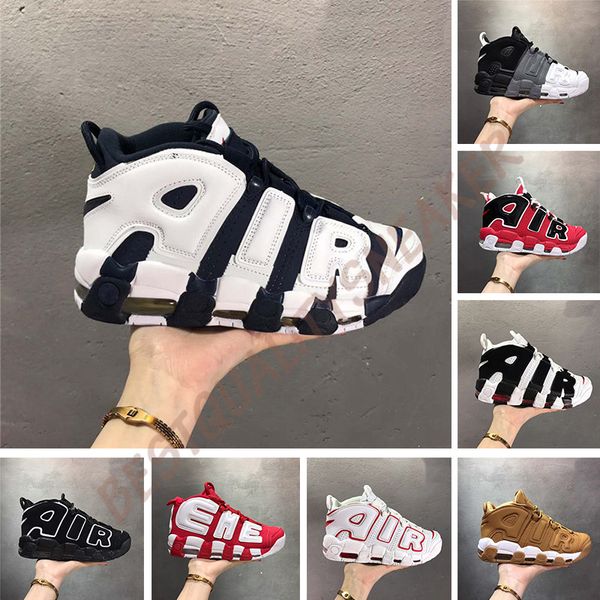 

size 13 air more uptempo mens women basketball shoes triple black white red utility scottie designer sports sneakers man trainers eur 36-47