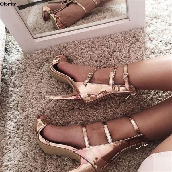 Rontic Neue Mode Frauen Sandalen Sexy Dünne High Heel Sandalen Schöne Offene spitze Wunderschöne Champagner Party Schuhe Frauen UNS Plus größe 5-15