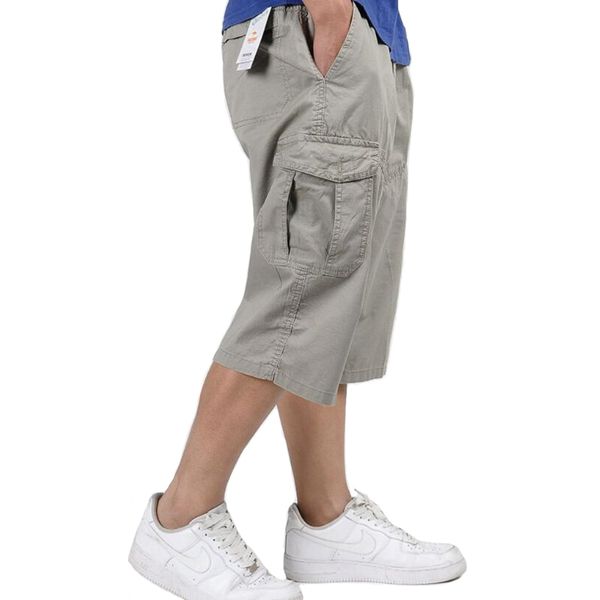

shorts men summer casual plus size 5xl 6xl short pants mens modis cropped trousers cotton cargo short masculino homme shorts, White;black