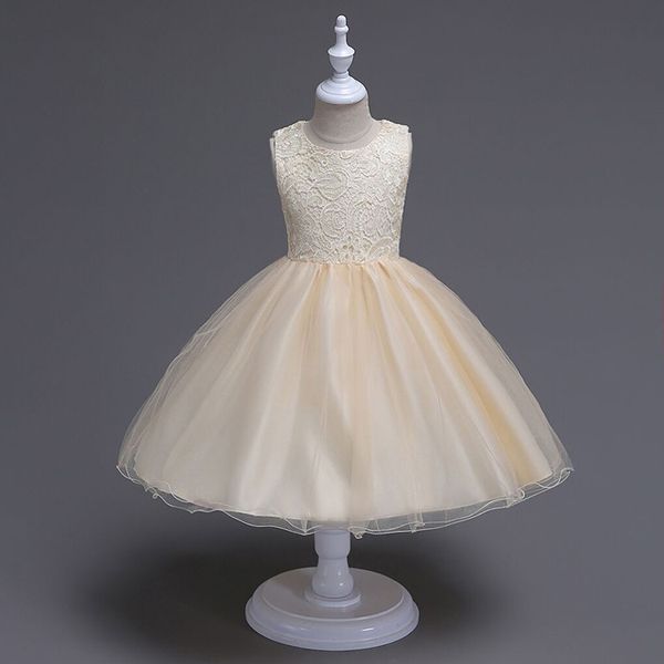 

xabh 2019 girls dresses sleeveless embroidery party dress wedding vestidos para ninas graduation costumes kid ball gown, Red;yellow