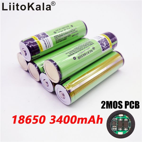 

2019 original liitokala 18650 3400mah battery 3.7v li-ion rechargebale battery pcb protected for panasonic ncr18650b 18650 3400