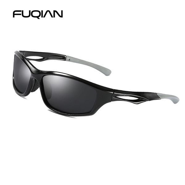 

fuqian brand fashion fishing sunglasses men polarized tr90 soft material male sun glasses outdoor goggle lunettes de soleil, White;black