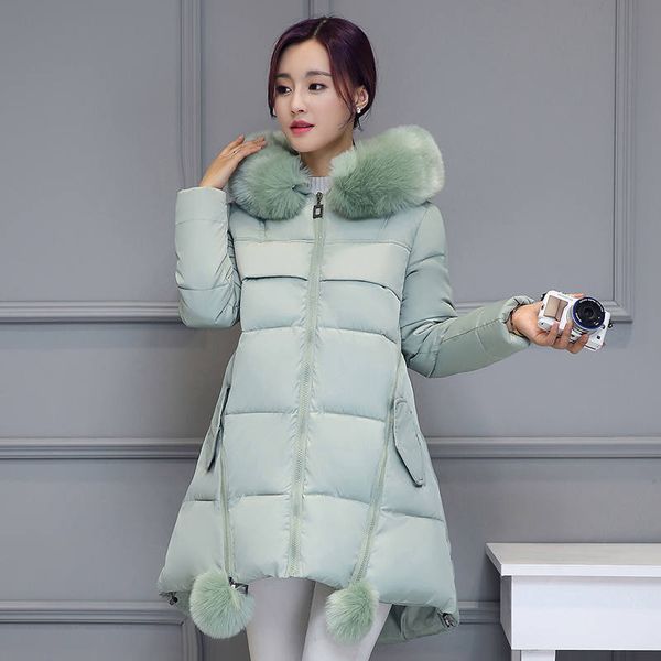 

plus size 5xl 6xl women winter jacket down cotton hooded coat fur collar parkas thick warm winter coats long women jackets c5898, Black