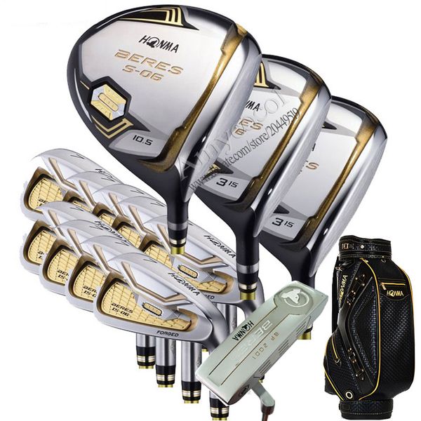 

new golf clubs honma s-06 golf full set highquality 3star golf wood irons putter clubs and bag graphite shaft add headcover ing