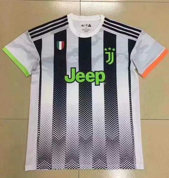 

Ronaldo 7 white occer jer ey 2019 2020 home de ligt 4 dybala 10 higuain buffon cami eta futbol cami a maillot football hirt, Black;yellow