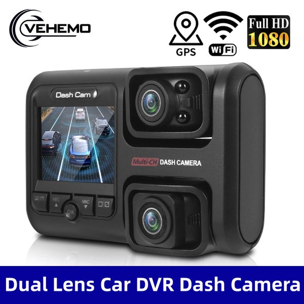 

dual lens dash cam car dvr hidden gps logger night vision video recorder 170 degree full hd 1080p wifi camera dashcam 1920x1080