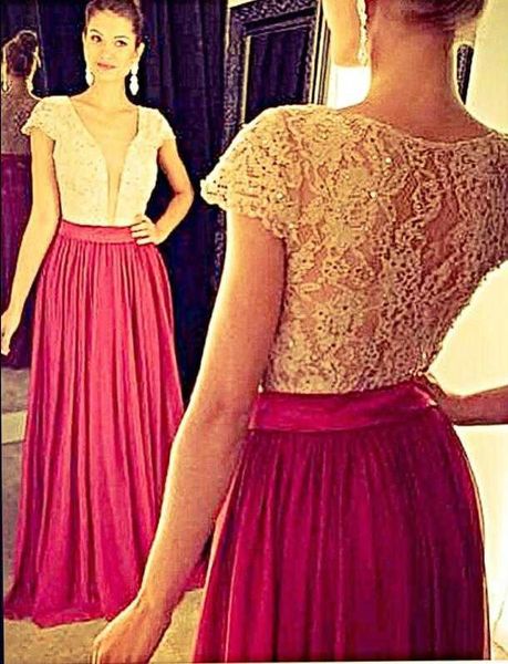 

custom made 2020 short sleeve lace bridesmaid dresses v neck long formal evening prom dresses gowns, White;pink