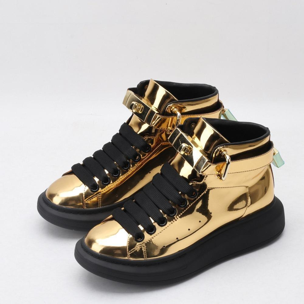 

2020 designer models men women fashion leather mcqueens platform increase casual shoes mens chaussures high sneakers bootsccca#, Black