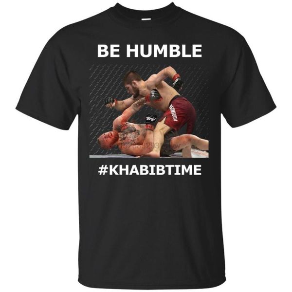 

khabib nurmagomedov vs conor mcgregor - be humble black t-shirt size cool casual pride t shirt men fashion tshirt, White;black