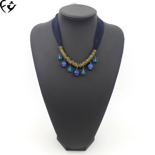 

european and american fashion ribbon beaded elegant women's short necklace fy18121212, Silver