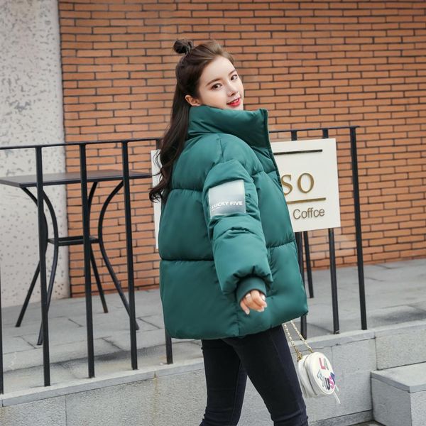

abrigos mujer invierno 2019 short winter jacket women cotton padded jacket female parka coat womens puffer big size, Black