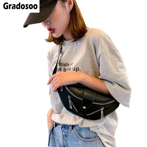 

gradosoo summer fashion fanny pack for women shoulder bags female chest women's bag banana bag bum women's purse 2019 lbf511