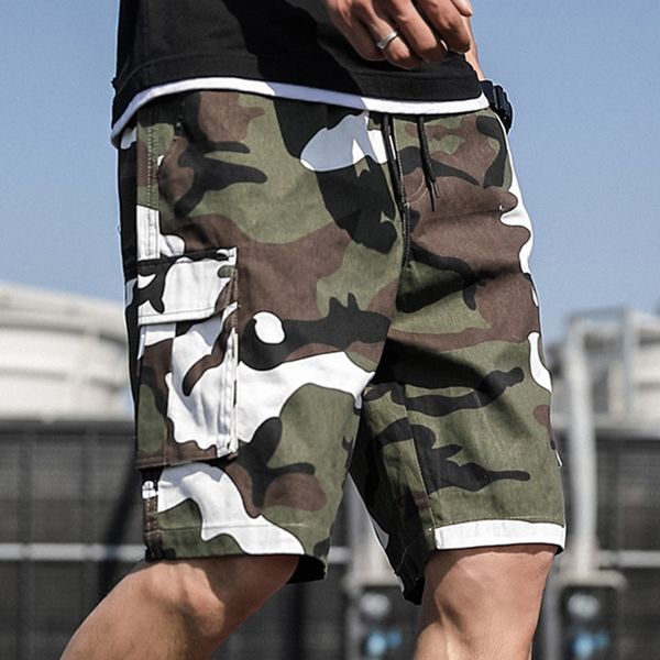 

2020 summer short camouflage casual shorts men streetwear loose cargo shorts plus size 5xl 6xl 7xl cx200701, White;black