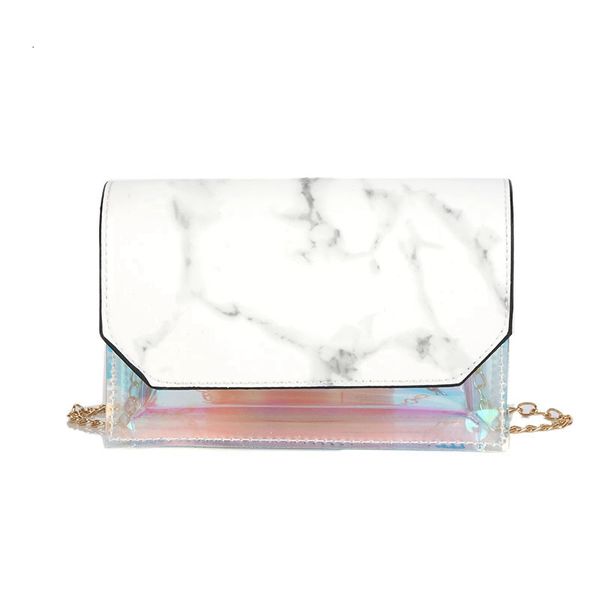 

transparent small bag female new chain shoulder sling square bag stone jelly beach