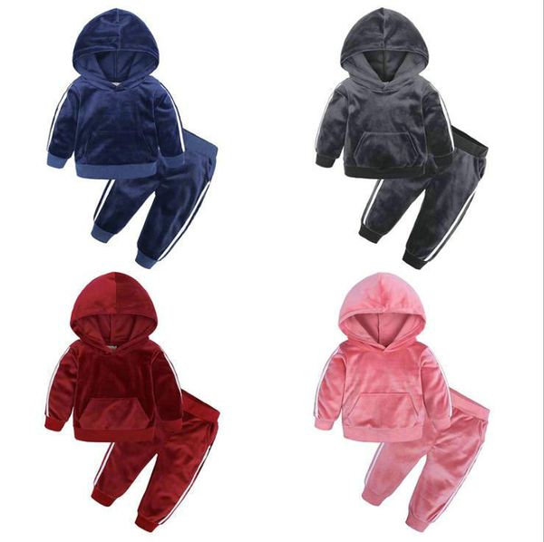 Abbigliamento per bambini Autunno Inverno Vestiti per bambine con cappuccio 2 pezzi Completo completo Abbigliamento per bambini Tuta per set di costumi per ragazze