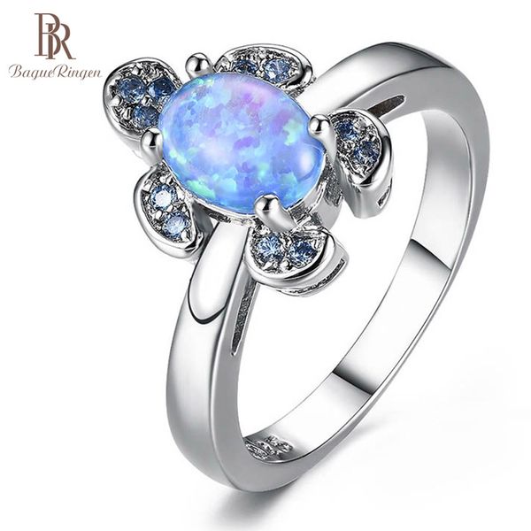 

bague ringen стерлингового серебра 925 кольцо для женщин простой креативный дизайн черепаха форма opal море синий знакомства party gift студ, Golden;silver