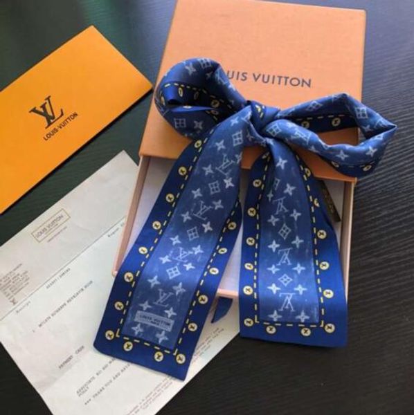 

2019 new high-grade imported silk double headband printed tie scarf tie multi-purpose women's bag decorative belt exclusive wholesale