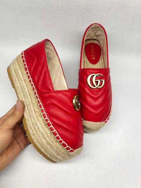 

new chevron leather espadrille double women's fisherman's shoes luxury designer fashion women's sandals platform leather shoe