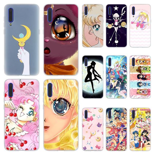 

fashion soft tpu phone case cover for coque xiaomi redmi 4x 4a 6a 7a y3 k20 5 plus note 8 7 6 5 pro sailor moon crystal version
