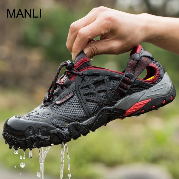 

manli big size 47 men outdoor sneakers breathable hiking shoes men women outdoor hiking waterproof trekking trail water sandals