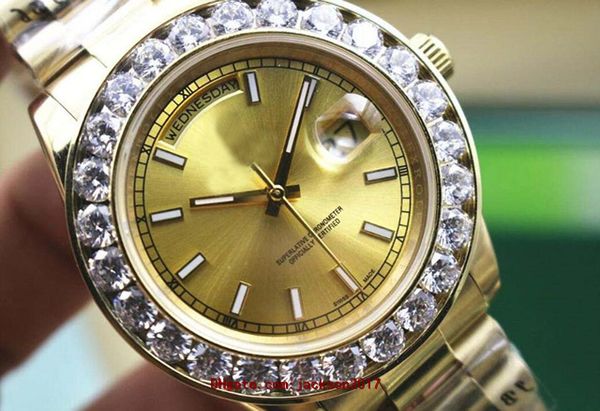 

automatic machinery watches ladies mens big diamond wristwatch gold stainless steel strap gold dial 36 mm / 41 mm with date, Slivery;brown