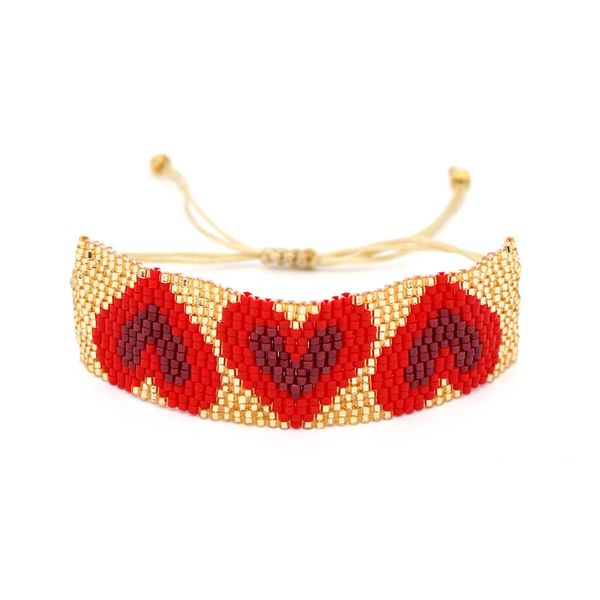 

shinus 3pcs/lot miyuki heart bracelet love pulseras mujer 2019 women couples bileklik miyuki cuff bracelets jewelry lover gift, Golden;silver