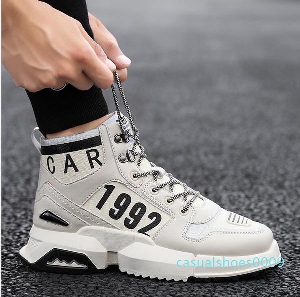 

new pattern leisure sports shoes thick bottom and high band personality men's single shoes 01 c09, Black