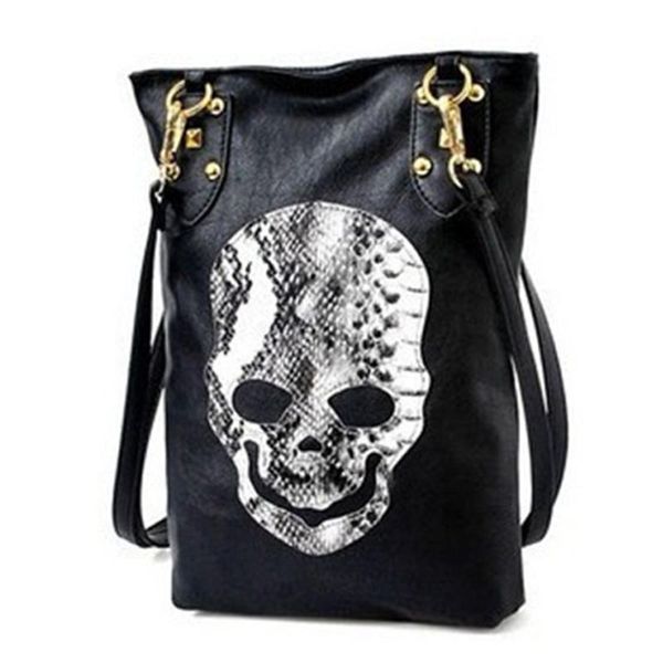 

punk skull bag black pu bolsa de festa famous designer purses and handbags shoulder messenger crossbody bags for women