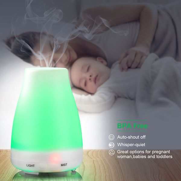 

100ml aroma essential oil diffuser ultrasonic 7 color changeable led essential oil diffuser smart power-off air mist humidifier vt1144