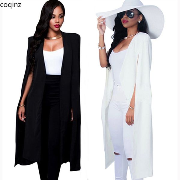 

2019 plus size ladies jackets and blazers femme office long jackets women white designer coat female suit blazer feminino s3081, White;black