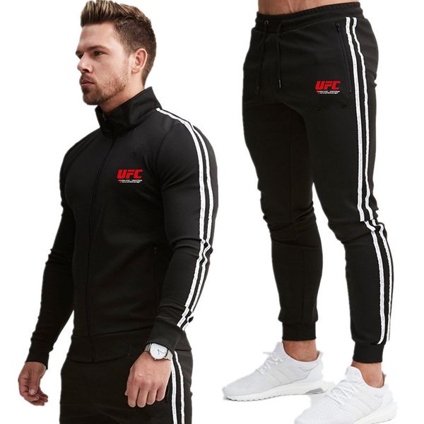 

2020 men's fashion brand long sleeve hoodies + stripe pants set male tracksuit sports suit gym set for men casual sports suit, Gray
