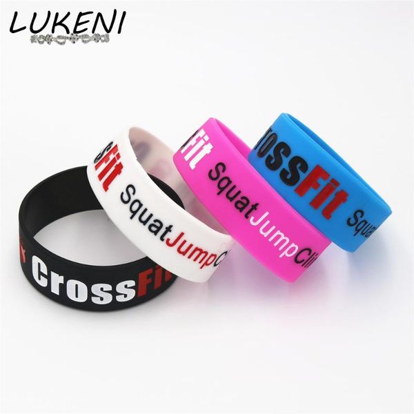 

1pc new fashion jewelry cross fit sj bracelet black white silicone rubber crossfit bracelets & bangles wristband bands sh046, Golden;silver