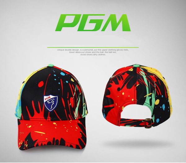 

2018 pgm golf lady's cap outdoor sun shading sweat absorb printing cap for women uv protection golf average size, Black;white