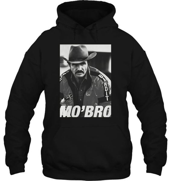 

men hoodie burt reynolds mo bro mustache women streetwear, Black