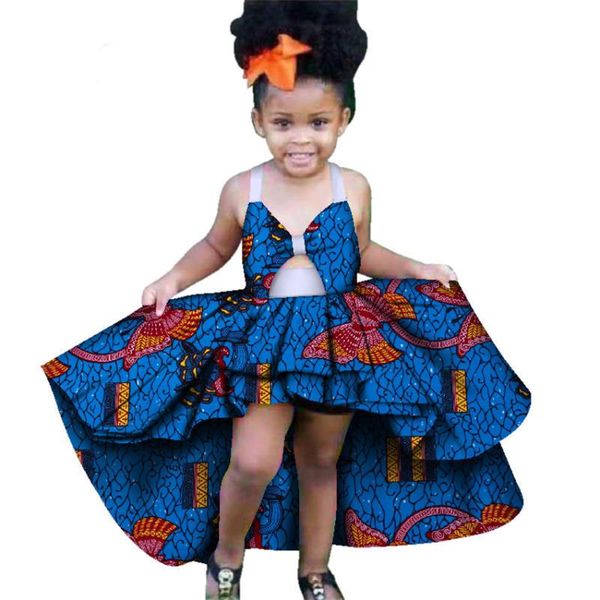 

african summer 2019 news traditional dashiki print dress for girl kids costume ethnic bow-knot infant african dresses for women, Red