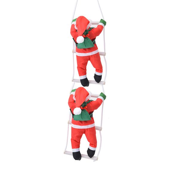 

1pc lovely climbing santa claus christmas ornament present santa climbing on rope hanging ornament for wall window tree decorati