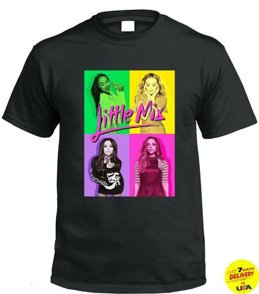 

little mix girls lm5 music t-shirt tour 2019 sparkle concert gig lmix02 2019 summer men's o-neck, White;black