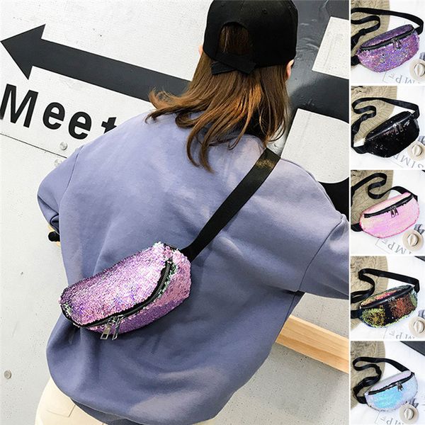 

noenname_ reversible mermaid sequins glitter waist bag fanny pack pouch purse bumbag