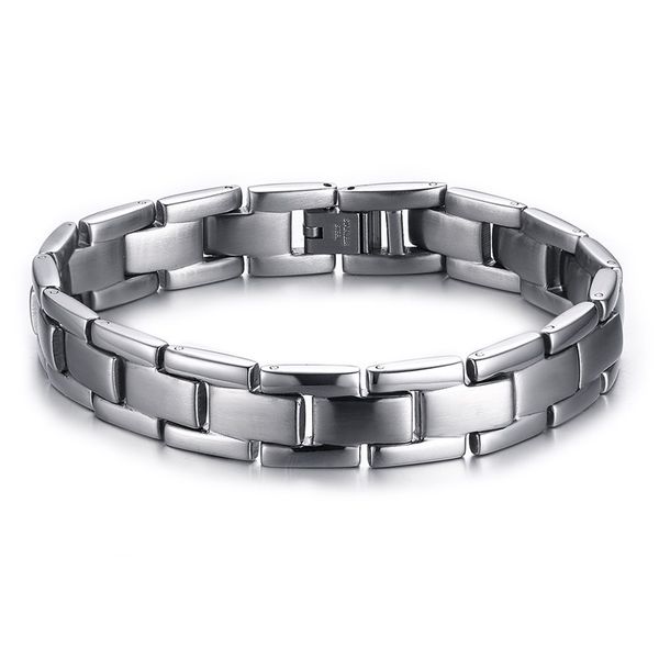 

men's bracelet stainless steel silver color father boyfriend birthday gifts, Black