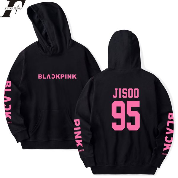 

2018 blackpink girl's group kpop women sweatshirts hoodie funny harajuku casual hoodie men/women printing clothes, Black