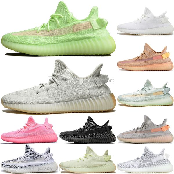 

2019 kanye west clay v2 static reflective gid glow in the dark mens running shoes hyperspace true form men sports designer sneakers eur36-48, White;red